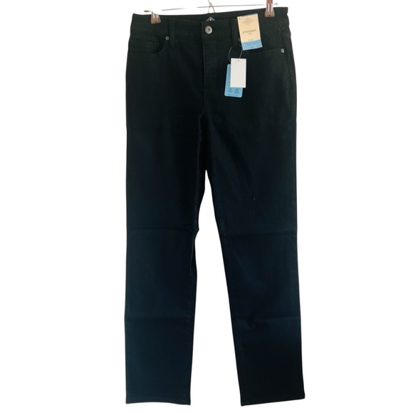 St. John's Bay Black Women Straight Leg Jeans - Picture 1 of 6